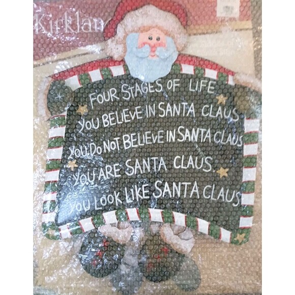 Kirkland's Funny Tin Santa Sign Four Stages Of Life Wall Hanging 17" X 13" + Box - Picture 4 of 5